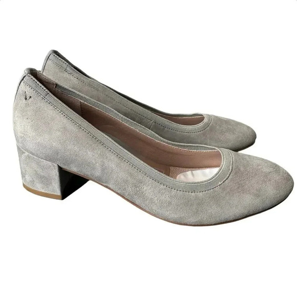 Vionic Olympia Natalie slate gray suede block heel pumps shoes size 6.5 NEW‎ - Picture 1 of 8